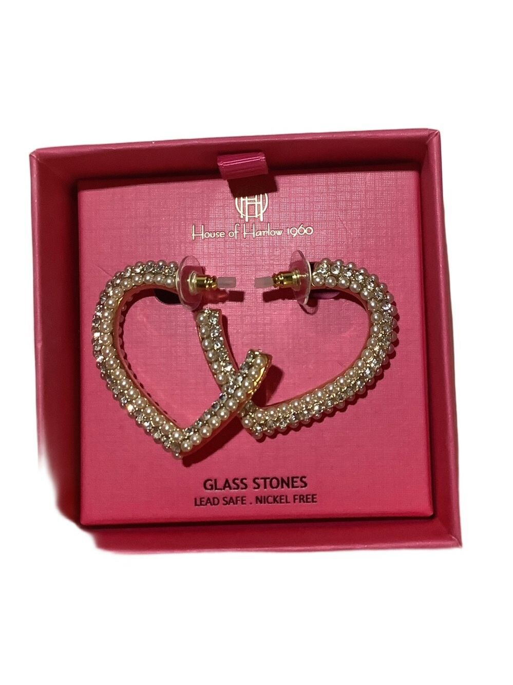House Of Harlow 1960 Half Heart Earrings New In Box